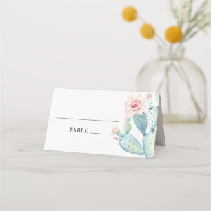 Carte De Placement Succulentes aquarelles de mariage. Cactus floral r