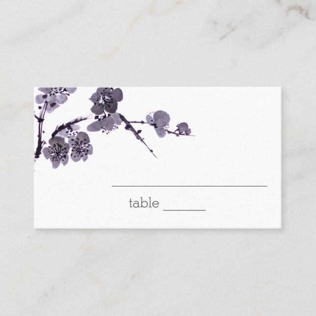 Carte De Placement Sumie de fleur de prune (Devant)
