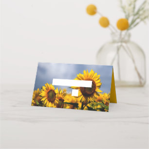 Carte De Placement Sunflower Blue Sky Rustic Mariage Carte Place