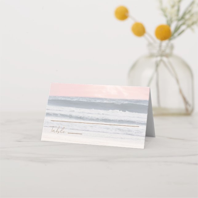 Carte De Placement Sunset Beach Wedding | Oceanside Wedding (Devant)