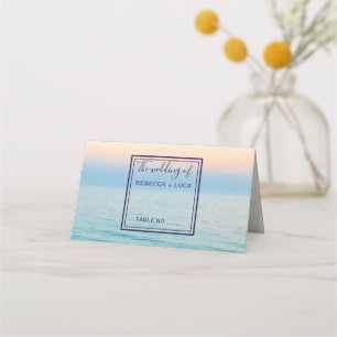Carte De Placement Sunset Skies Beach Ocean Table Mariage