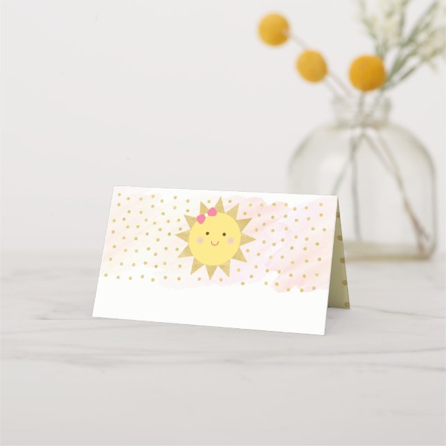 Carte De Placement Sunshine Pink & Gold Premier anniversaire Alimenta (Devant)