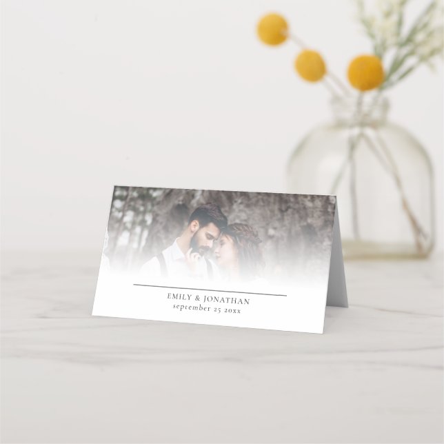 Carte De Placement Superposition photo Nous faisons Mariage de script (Devant)
