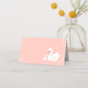 Carte De Placement Swans Baby shower Oiseau avec héritier