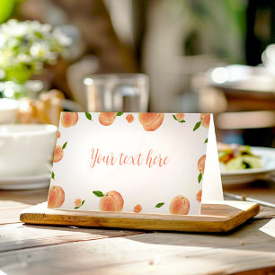 Carte De Placement Sweet As A Peach 1er Birthday Food Place Card