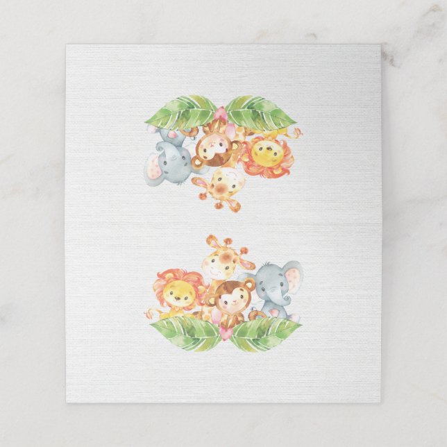 Carte De Placement Sweet Jungle Animaux Baby shower Plaque (Extérieur déplié)