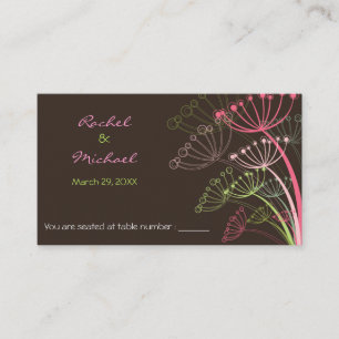 Carte De Placement Sweet Rose Whimsical Dandelions Chic Mariage Party