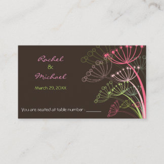 Carte De Placement Sweet Rose Whimsical Dandelions Chic Mariage Party