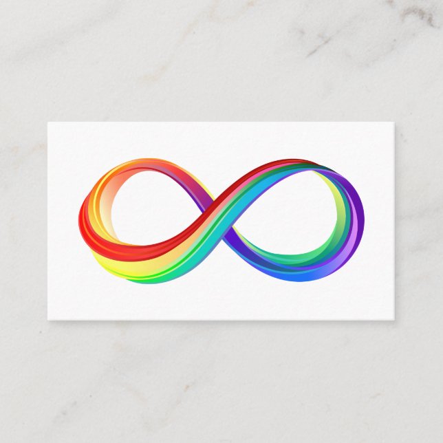 Carte De Placement Symbole d'infinité arc-en-ciel stratifié (Devant)