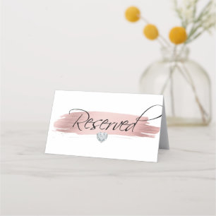 Carte De Placement Symbole rose Gold Foil Blanc Noir RÉSERVÉ
