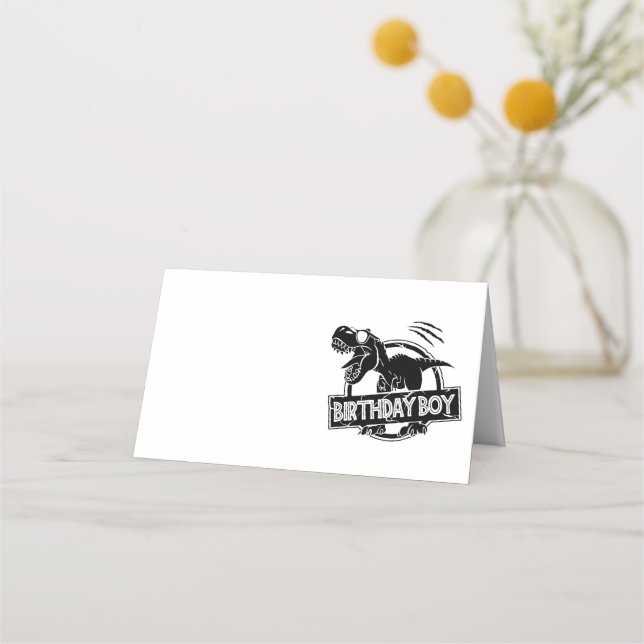 Carte De Placement T Rex Anniversaire Garçon Plié Carte Place (Devant)