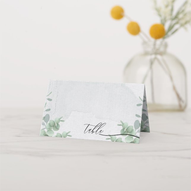 Carte De Placement Table avec écriture simple et propre en eucalyptus (Devant)