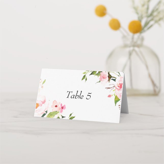 Carte De Placement Table d'accueil de mariage florale # (Devant)