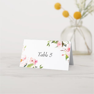 Carte De Placement Table d'accueil de mariage florale #