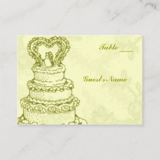 Carte De Placement Table de gâteau de mariage vintage assise