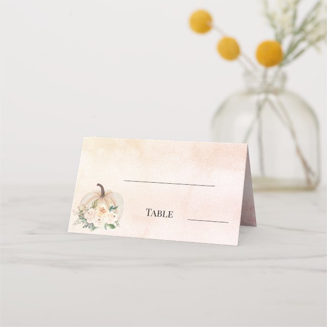 Carte De Placement Table de mariage automnal à la crème de citrouille (Devant)