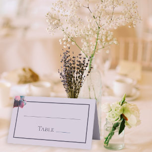 Carte De Placement Table de mariage aux hortensias or bleu lavande vi
