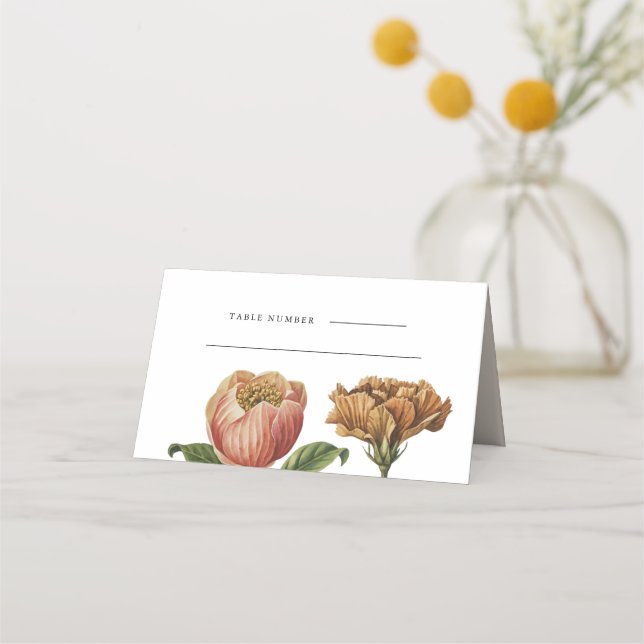 Carte De Placement Table de Mariage floral rustique chic (Devant)