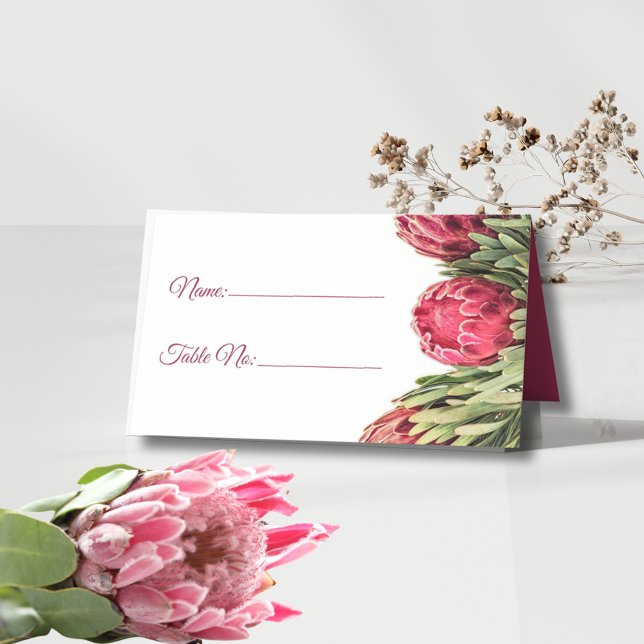Carte De Placement Table de mariage florale moderne botanique rose pr (Créateur téléchargé)