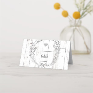 Carte De Placement Table de mariage rustique en bois blanc Siège Assi