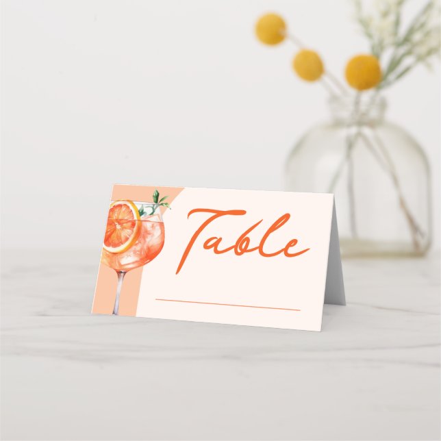 Carte De Placement Table de soirée de date Aperol Spritz Baby Shower (Devant)