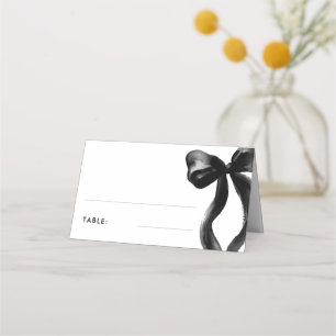 Carte De Placement Table élégante de baby shower avec nœud noir