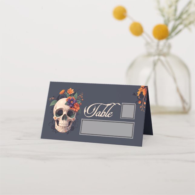Carte De Placement Table et marque-place floral gothique élégant (Devant)