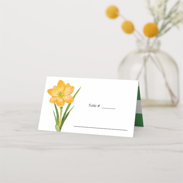Carte De Placement Table mariage à la mode en crocus jaune  (Devant)