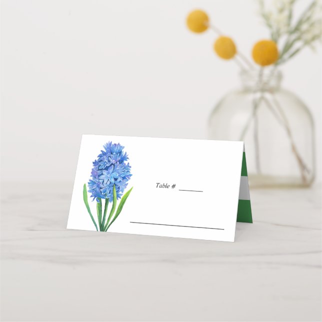 Carte De Placement Table mariage tendance Flower Blue Hydrangea (Devant)