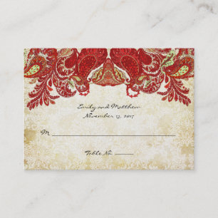 Carte De Placement Table vintage Paisley Damask