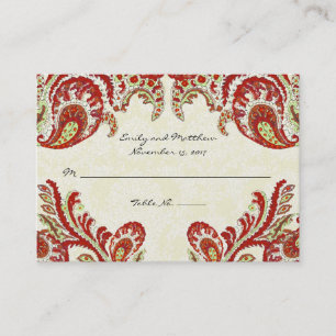 Carte De Placement Table vintage Paisley Damask