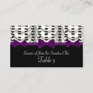 Carte De Placement Tableau des Pois noirs blancs violets