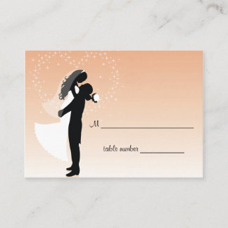Carte De Placement Tableau Mariage Peach Ombre