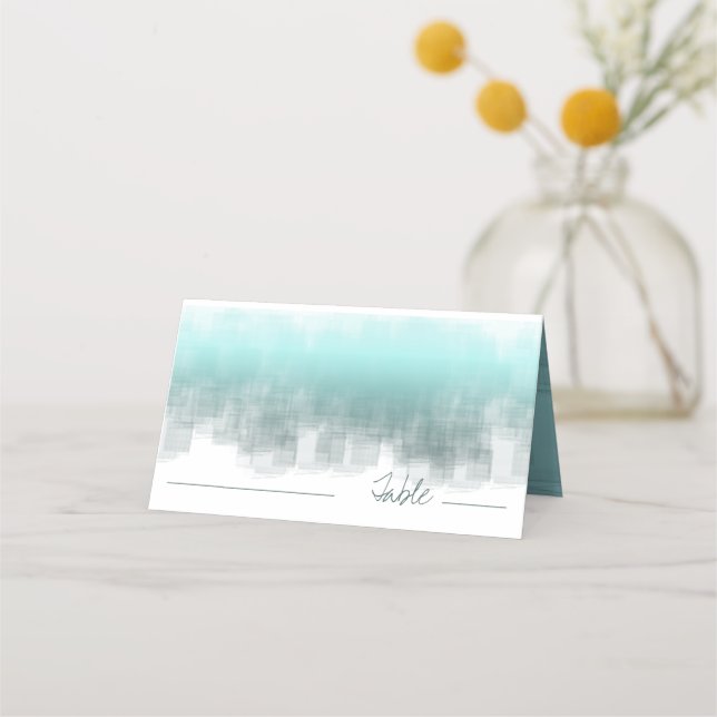 Carte De Placement Tableau Réflexions aquarelle ID Turquoise774 (Devant)