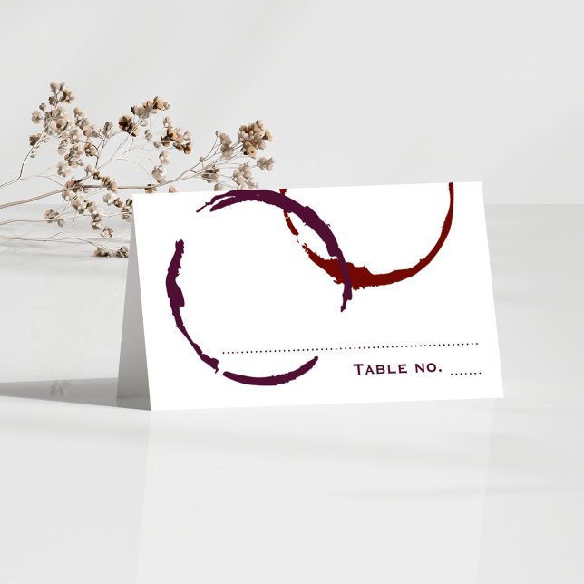 Carte De Placement Tache de vin rouge foncé rustique pour mariage (Créateur téléchargé)