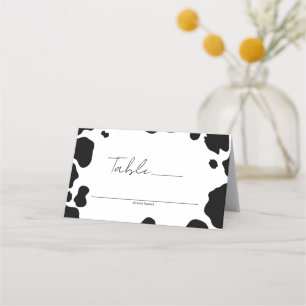 Carte De Placement Taches de vache laitière Impression Noir Blanc Num