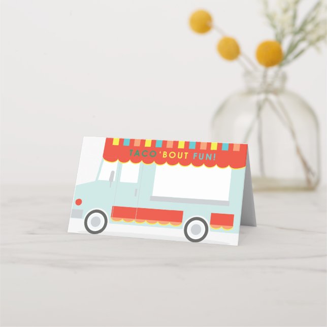 Carte De Placement Taco Truck Foldover Étiquettes pour Taco Bar! (Devant)