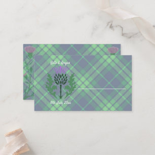 Carte De Placement Tartan écossais traditionnel et chardon écossais