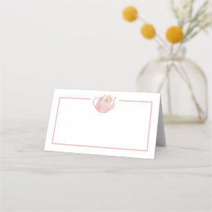 Carte De Placement Tea Party rose Floral Fille Baby shower vierge
