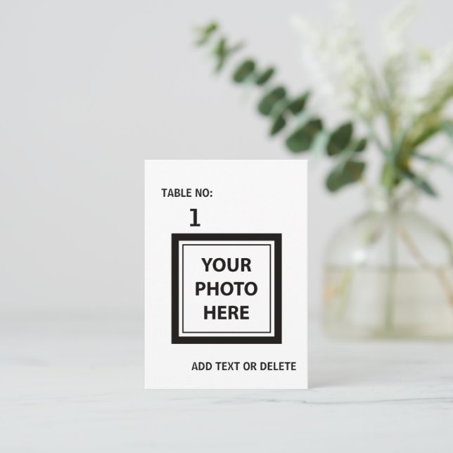 Carte De Placement Télécharger une photo et ajouter du texte - Simple (Debout devant)