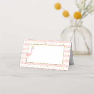 Carte De Placement Tente alimentaire petite or rose flamant rose