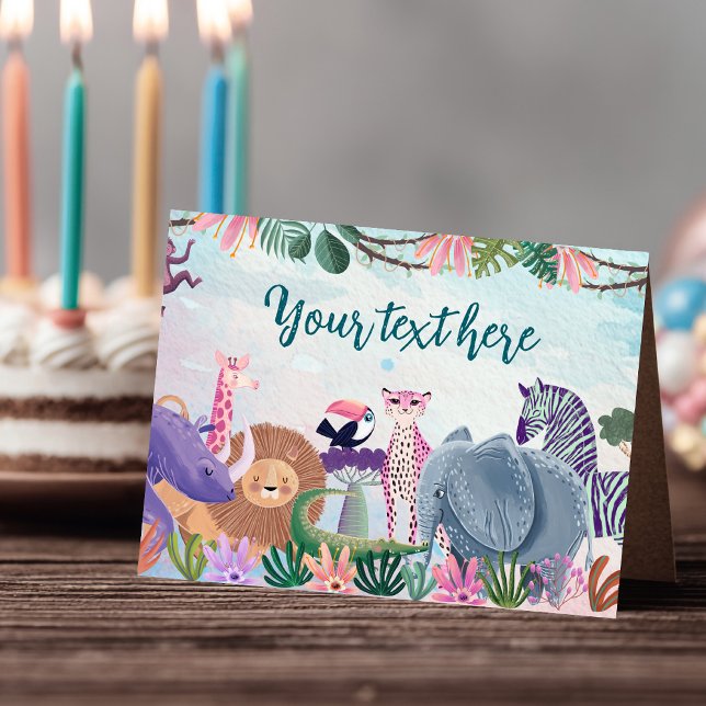 Carte De Placement Tente de nourriture d'anniversaire de fille d'anim (Créateur téléchargé)