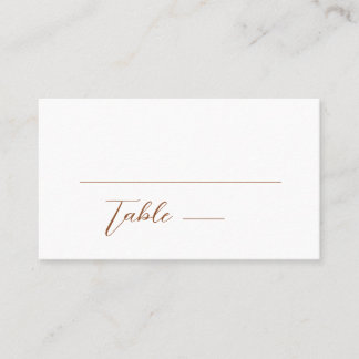 Carte De Placement Terra Cotta minimaliste et blanc Mariage simple