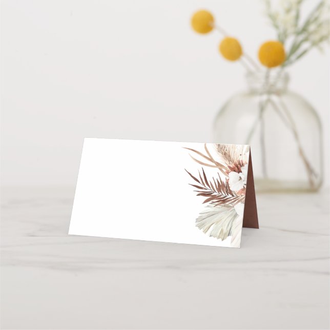 Carte De Placement Terracotta Blanc Floral Boho Botanique Élégant (Devant)