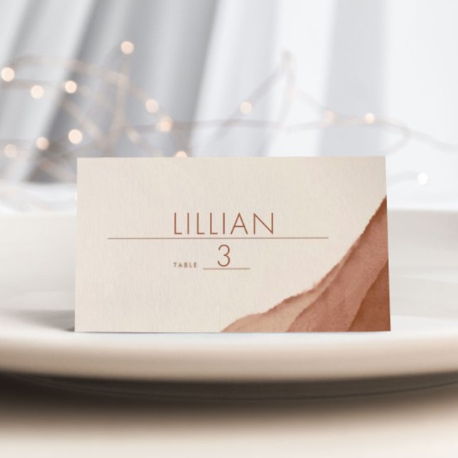 Carte De Placement Terracotta Ombre | Place Mariage Boho minimaliste (Créateur téléchargé)