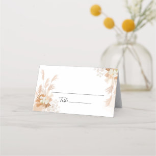 Carte De Placement Terracotta Pampas Mariage botanique en herbe