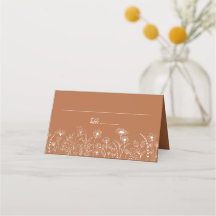 Terracotta Rustic Boho Fleur sauvage Floral Place 
