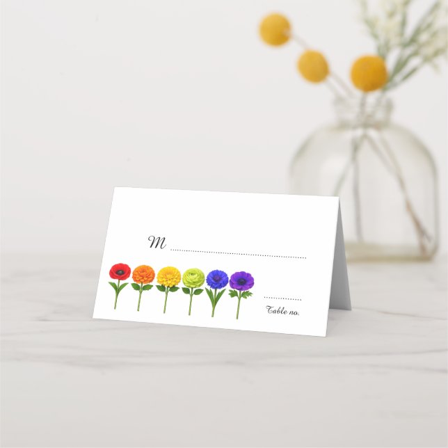 Carte De Placement 🌈Texte charmant au dos S'épanouir ensemble  (Devant)