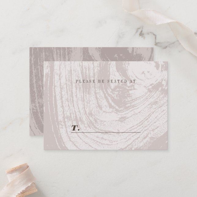 Carte De Placement Texture de bois rustique bronzé Mariage d'automne (Devant/Arrière en situation)