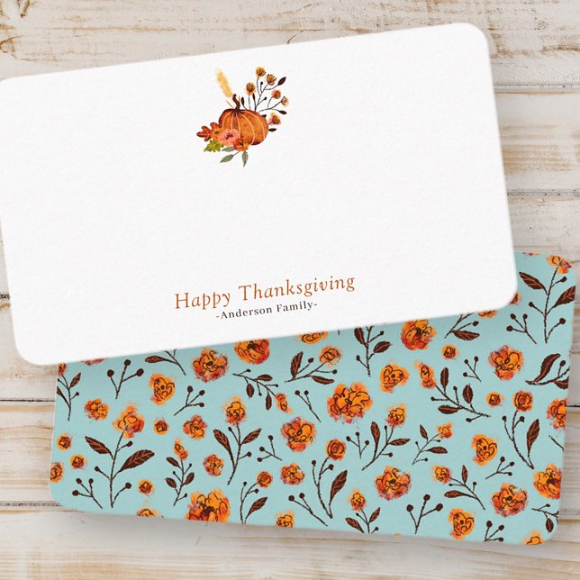 Carte De Placement Thanksgiving Citrouille d'automne moderne (Créateur téléchargé)